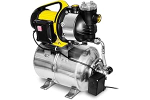 TROTEC Hauswasserwerk mit Filter TDW 4800 ESF – Leistung 4800 l/h, 1300 W, Förderhöhe 30 m – Energiesparend, Auto-Restart, Auto-Stop, Pumpe für Brauchwasserversorgung, Bewässerung, Edelstahl