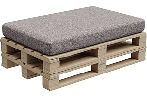 Gutekissen, cuscini in pallet, cuscini in pallet, cuscini da giardino, sovrapposizioni in pallet, divano, cuscini, imbottiture Indoor Outdoor PFBG (Cuscino di seduta 120x80 Grigio)