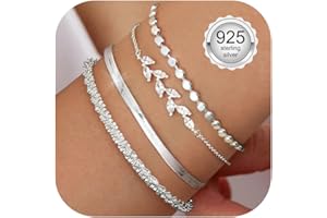 CASSIECA 3 bransoletki damskie, srebro wysokiej próby 925, zestaw bransoletek, regulowane, z możliwością noszenia warstwowo, biżuteria dla kobiet i dziewcząt