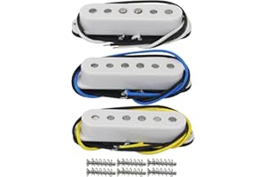IKN FLEOR bobina singola Pickup ST Alnico 5 Pickup al manico/centrale/ponte della chitarra sfalsati per SQ ST Sostituzione pickup, bianco