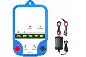 ZHFEIIRU 10KM Pastore elettrico solare, recinzione elettrica Controllore di impulsi ad alta tensione sicuro Fattoria animale Recinzione elettrica Pastore Fattoria animale Pastore elettrico (A)