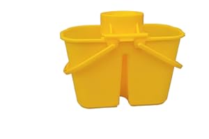 EUROSERVICE SECCHIO STRIZZATORE DOPPIAVASCA (Con strizzino - 2 vasche sporco pulito da 15 Lt) - in omaggio 1 pacco (100 guanti) in TPE