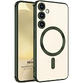Microsonic Samsung Galaxy A54 i&ccedil;in Kılıf MagSafe Luxury Electroplate Koyu Yeşil [Galaxy A54 ile Uyumlu Kılıf - Koyu Yeşil]