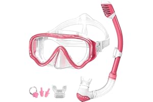 V VILISUN Set Snorkeling, Anti-Fog Maschera Snorkeling con Panoramica a 180 Gradi e Boccaglio Snorkel, Kit Snorkeling Professionale per Kids Bambini Ragazze Ragazzi