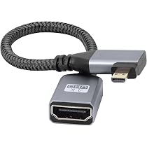 RIIEYOCA 4K HDMI Auf Mini HDMI Federkabel 1 M – 90 Grad Abgewinkelt, Verstellbar 0,3-0,7 M, Für Kamera, Laptop, Beamer