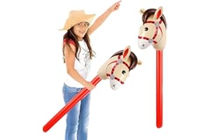 CPJJ 1 Pièces Ballons de cheval baton, Ballons de hobby horse, bâtons gonflables de Cheval, bâton de Poney Gonflable pour Enfants de 37 Pouces