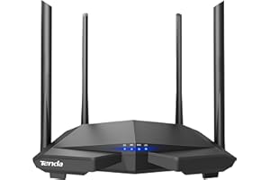 Tenda AC6 AC1200 Dual Band Wireless Cable Router,867Mbps/5GHz+ 300Mbps/2.4GHz, IPV6, Parental Control, Guest Network, 4*5dBi externe Antennen, WPS, Black