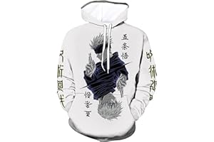 JIMINHOPE Anime Jujutsu Kaisen Sudadera con Capucha Impreso en 3D Gojo Satoru Pullover Unisex Sudadera de Manga Larga Ryomen Sukuna Hoodie