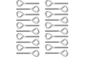 SAIJIAN 20 Pezzi Bullone ad Occhiello M5 Bullone ad Anello Viti ad Occhio in 304 Acciaio Inox Bullone a Gambo Lungo per Fissare e Appendere