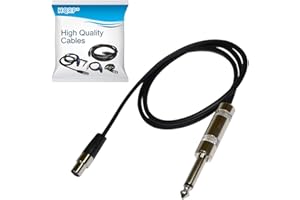 HQRP Cavo dello strumento Mini connettore 4 pin (TA4F) a 1/4 pollici (6,35 mm) per Shure AXT100 / T1 / T1G / UT1 / SC1 / BLX1 / PG1 / PGX1 / PGXD1 / GLXD1 / QLXD1