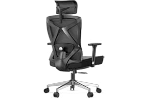 mfavour Ergonomic Office Chair Back Support, 3D Armrests Desk Chair, Home Mesh Executive for Comfy Heavy Duty with Load Capacity 150kg/330LBS (MFV-M19)