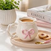 ARVALE DONNA Pembe Fiyonklu Seramik Kupa - 350 ml Kahve ve &Ccedil;ay Kupası