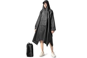 NUUR Regenponcho Damen Unisex Regencape Wasserdicht Festival Regenmantel Wiederverwendbar Rain Poncho Hiking Cycling Outdoor Mehrzweck Regenjacke mit Kapuze
