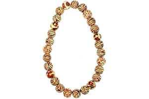 JOE COOL Bead String Necklace Round Bead Mixed Animal Prints Made with Wood