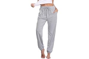 Nieery Pantalones Pijama Mujer Algodón Pantalón Casuals Deportivos Yoga con Bolsillo