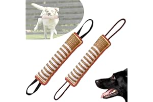 Euyaita 2 Piezas Mordedor Perro 30cm Salchicha Mordida para Perros con 2 Asas Juguetes para Perros de Entrenamiento para K9 Dummy Entrenamiento Motivador Canino Duradero (Rojo)