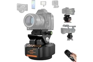 ZTIANFOTO ZIFON PT2000 - Tête panoramique motorisée à 360° avec télécommande sans fil (capacité de charge de 2,2 kg) - Tête de trépied électronique pivotante et inclinable pour appareil photo reflex numérique