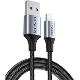 Ugreen, Mfi Licensed USB-A & Lightning Braided Data and Charging Cable, 2 Meters, Black, 60158