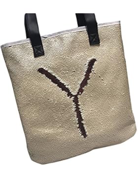 Vertvie Damen Handtaschen Schultertaschen Glitzer Pailletten Sequin Taschen Freizeit Shopper Handtasche Beuteltasche