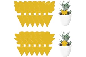 PEIQIUP Trauermücken Bekämpfen mit Gelbsticker (12 Stück), Gelbsticker Trauermücken, Für die Zimmerpflanzen Schädlingsbekämpfung, Gelb, Schmetterling+Sukkulent