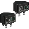 2-Pack 40W USB C Plug Fast Charge, 4-Port Multi Charger Plug UK Charing Plug Dual Port Type C PD Power Adapter USB Plug Multiple Wall Plug for iPhone 16 15 14 13 12 11 Pro Plus Max XR, iPad,Samsung