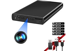 Pudet Luo Powerbank Caméra Cachée HD 1080P Mini Caméra Espion 2 EN 1 Caméra Cachée Espion avec Powerbank 10000mAh Supportant la Détection de Gravité & Détection de Mouvement & Enregistrement en Boucle