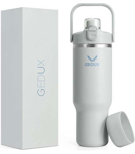 Isolierte Edelstahl Wasserflasche 1,2 L | Hält 48h Kalt, 24h Warm | Mit Paracord-Griff & Auslaufsicherem Deckel