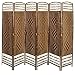 Produktbild Yahee Raumteiler Sichtschutz Paravent Trennwand Wand Spanische Wand Weidenraumteiler (Braun, 6 tlg.)