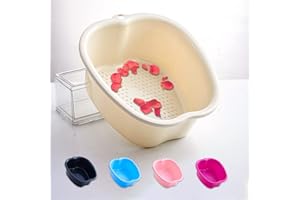 HELIMWINT Grande Pediluvio Vasca, Plastica Robusta Pediluvio Idromassaggio per Pedicure Relax Detox e Massaggio, Vasca da Piedi per Sbarazzarsi di Calli Cuticole Pelle Morta (White)