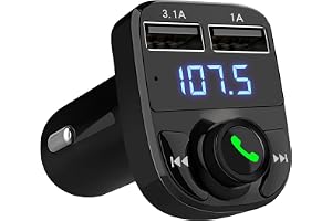 LIHAN Handsfree Call Car Charger,Wireless Bluetooth FM Transmitter Radio Receiver&Mp3 Music Stereo Adapter,Dual USB Port Charger Compatible for All Smartphones,Samsung Galaxy,LG,HTC,etc.