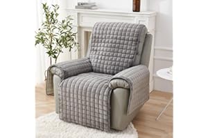 XRDSHY Sofa Armlehnenbezüge, Sesselschoner Sesselauflage, Fernsehsessel Schutzbezug Anti-Rutsch, Relaxsessel Bezüg Sesselüberzug für Zuhause mit Kindern und Haustieren Hund,Grau1-1 Sitz(53 * 190cm)