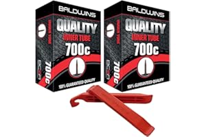 PAIR 700c Baldwins Cycle/Bike Inner Tubes 700 x 35c to 45c (Fits any 35c, 38c, 40c, 42c, 45c) Presta/French Type Valves & BALDY'S TYRE LEVERS (Pack of 2)