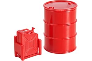 INJORA Mini Plastica Serbatoio Carburante Tamburo dell'olio Simulazione Decorazione per 1/18 1/24 RC Crawler Auto Axial SCX24 Upgrade,Rosso