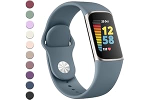 YLK Armband für Fitbit Charge 5 Armband/Fitbit Charge 6 Armband Damen Herren, Verbessertes Silikon Uhrenarmband Sport Verstellbares Ersatzband für Fitbit Charge 5 Armbänder/Charge 6 Armbänder
