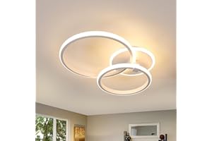 Comely Plafoniera LED Soffitto Moderna, 42 W 4700 LM Lampadario LED Soffitto con 3 Luci Cerchi Design Stile per Camera da Letto Soggiorno Cucina, Luce Calda 3000 K