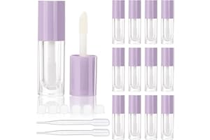 COSIDEA 14pcs Vacío 6ml gran cepillo de labios tubo de brillo para DIY brillo de labios (púrpura)