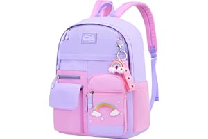 Amythe Mochila Escolar Niña, Mochila Infantil para niños de 6 a 10 años, Mochila Guarderia Niñas, Mochila Colegio para Niñas Ligera e Impermeable de Nailon, 30 x 12 x 41 cm