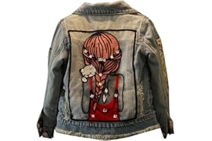 LSERVER L SERVER Giacca di Jeans Bambina Giubbotto Denim Giacca Bambino Primavera con Maniche Lunghe Casual Moda