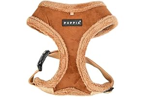 Puppia Hundsele för små och medelstora hundar – Terry Harness A – justerbar och bekväm, brun, S