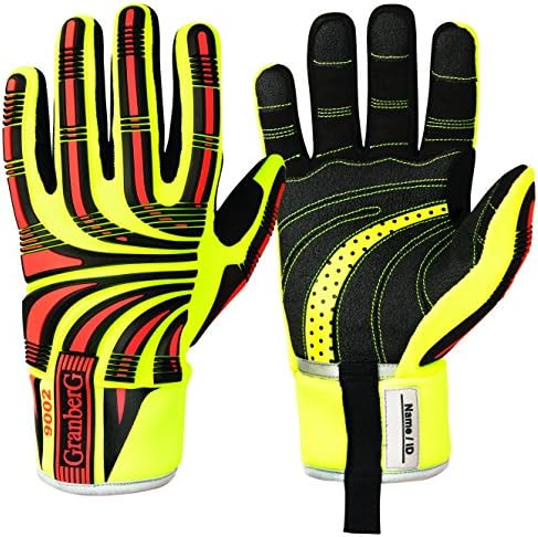 GRANBERG 115.9002-7 - 1pair Cut 5 Impact Hi-Viz Heavy Duty Gloves, Waterproof, Winter Lined, Optimal Ergonomics and Comfort, Size 7, Small