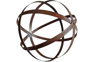 ‎BORNHÖFT Bornhöft Gartenkugel aus Metall, Rostoptik, 50 cm, Dekorative Stahlband-Skulptur für Garten Edelrost rostige Gartendekoration