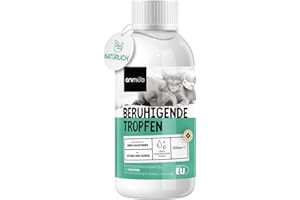 animigo Beruhigungsmittel für Hunde & Katzen - 100ml Entspannungs- & Anti-Stress-Mittel für Haustiere - Mit L Tryptophan, Vitamin D3, Zink, Taurin - Gelassenheit bei Stress, Feuerwerk, Unruhe & Reisen