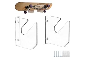 runyuanshuo Snowboard Skate Board Vägg, Skateboard Scooter Wall Mount, Transparent Akryl för Bordsbild Set med 2 13 x 12 x 3