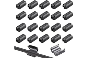 QitinDasen 20Pcs 3.5mm Núcleo de Anillo de Ferrita Negro, Clip de Cable Supresor de Ruido RFI EMI, Antiinterferencias Filtro de Alta Frecuencia (3.5mm Diámetro Interior)