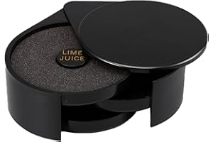 KUULEYN Cerchi in Vetro da Bar, Macchina da Cocktail Bartesiana, 1PC Black Bar Glass Rimmer 3 Tier Rotation Opening Bar Scatola di Condimento Per Cocktail Sugar Salt Rimmer Barman Tool