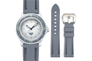 Stanchev Cinturino per Blancpain x Swatch, cinturino di ricambio impermeabile in gomma morbida da 22 mm, per Swatch Blancpain Fifty Fathoms, unisex, con kit di strumenti di installazione e rimozione