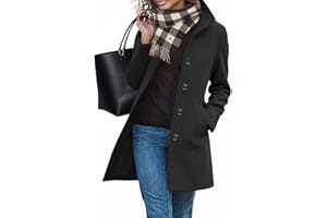 RITOSTA Cappotto Donna Invernale Elegante Lungo Cappotti Autunno Caldo Giacca Casual di Moda Giubbotto da Collo Trench Coat con Bottoni