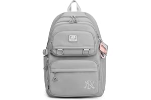 JANSBEN Backpack Womens Mens Waterproof School Bags Primary Junior High University Casual Daypack Rucksack Large Multi-Pocket 30L