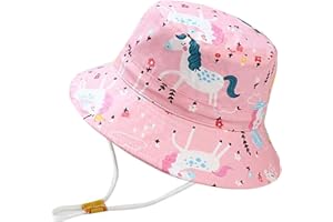 Rayson Sombrero de Pescador para Niños Gorra de Cubo Verano Chicos Niñas Ajustable Pescador Gorros de Verano Sol de Cartoon Bucket Hat