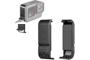 CERFFOOL Couvercle de Porte Latéral de Batterie pour GoPro Hero 13/12/11/10/9 Black Antipoussière Couvercle de Porte Batterie de Remplacement Amovible avec Port de Charge Accessoires Caméra d'action
